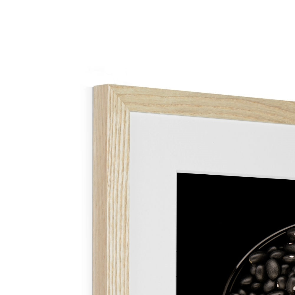 Black beans in black bowl Framed & Mounted Print