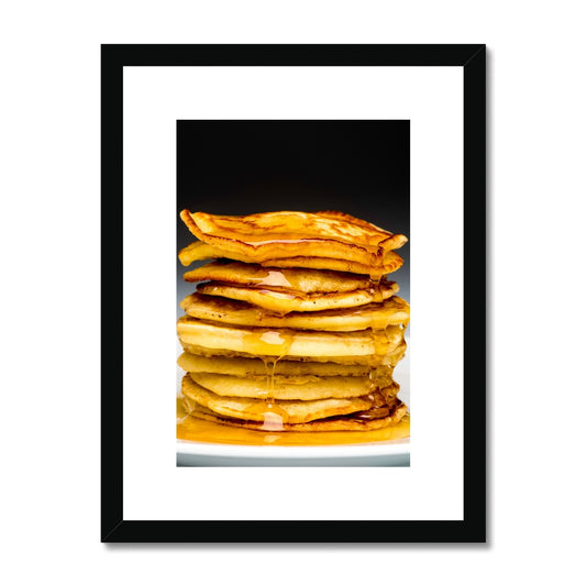 Pancake stack with syrup Framed & Mounted Print