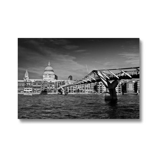 Millennium Bridge and St Pauls Cathedral, London. Canvas