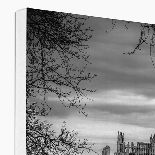 Whitby Abbey viewed from Pannett Gardens, Whitby, UK. Canvas