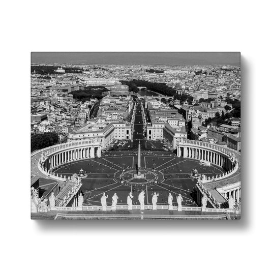 View of St Peter's Square from the dome of St. Peter's Basilica. Vatican City, Rome, Italy. Canvas
