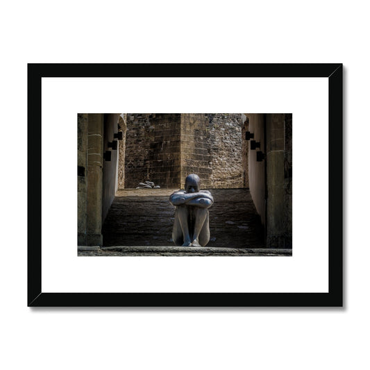 Antony Gormley HUMAN sculpture exhibition at  Forte di Belvedere, Florence, Italy Framed & Mounted Print