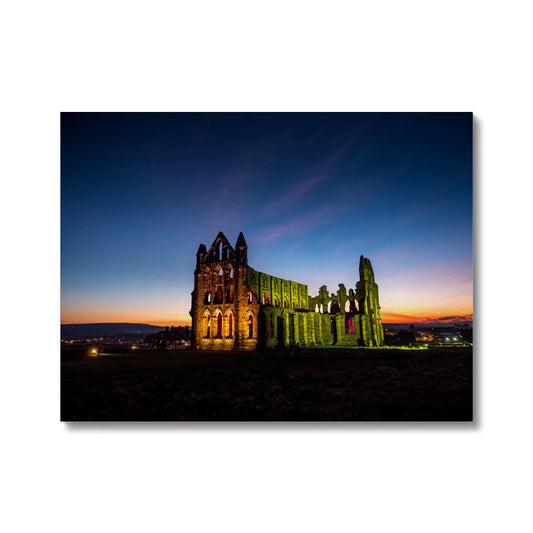 Whitby Abbey illuminated for Halloween, Whitby, UK. Canvas