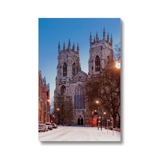 West front of York Minster and Duncombe Place in the snow, York, UK. Canvas
