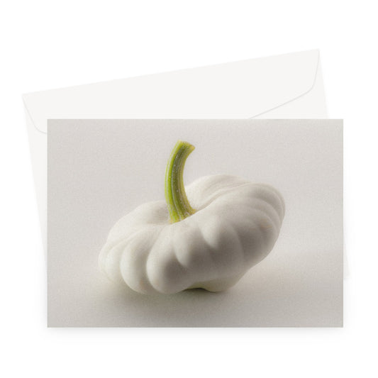White pattypan squash on a white background Greeting Card