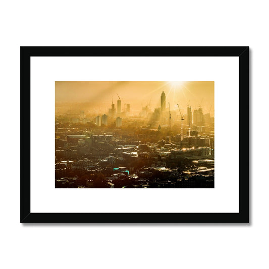 Sunset over the City of London Framed & Mounted Print