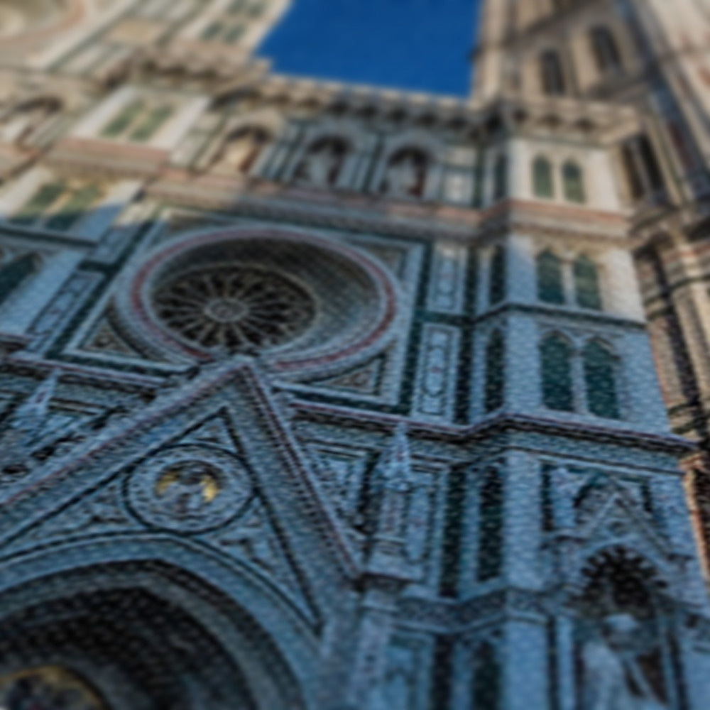 West façade of Florence Cathedral bell tower. Florence, Italy. Canvas