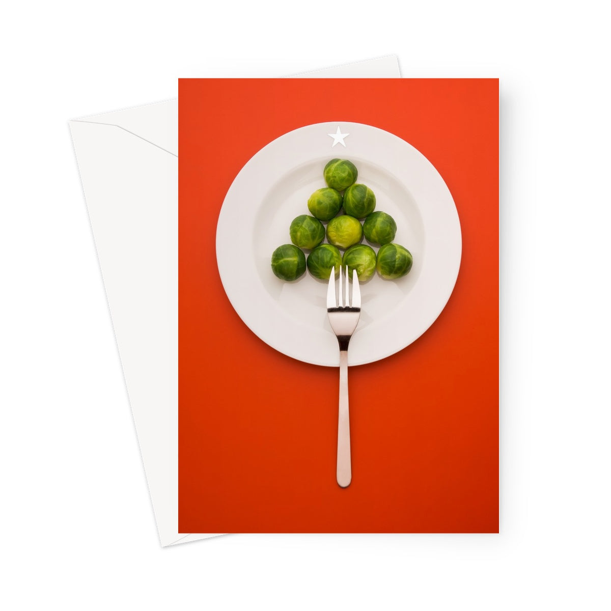 Sprouts in the shape of a Christmas tree Greeting Card