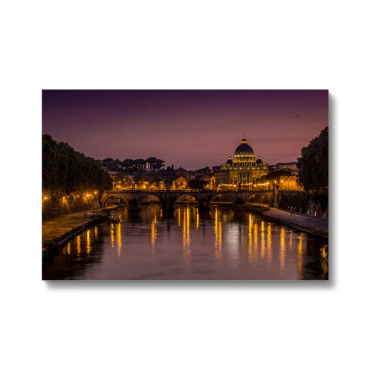 St Peter's Basilica. Vatican City at night. Rome, Italy. Canvas