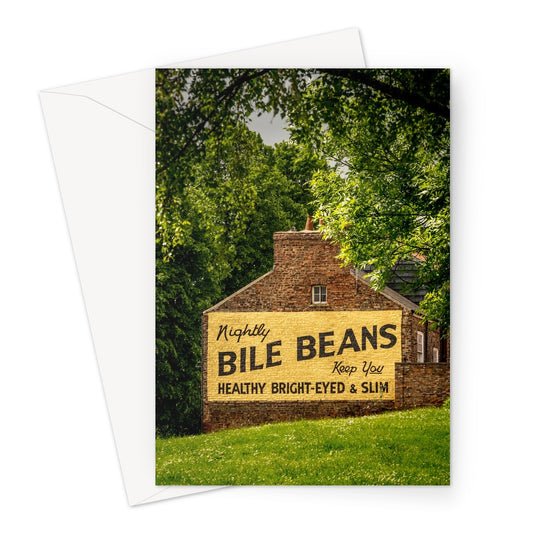 Bile Beans advertising sign, York. Greeting Card