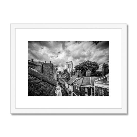 York Minster and rooftops Framed & Mounted Print
