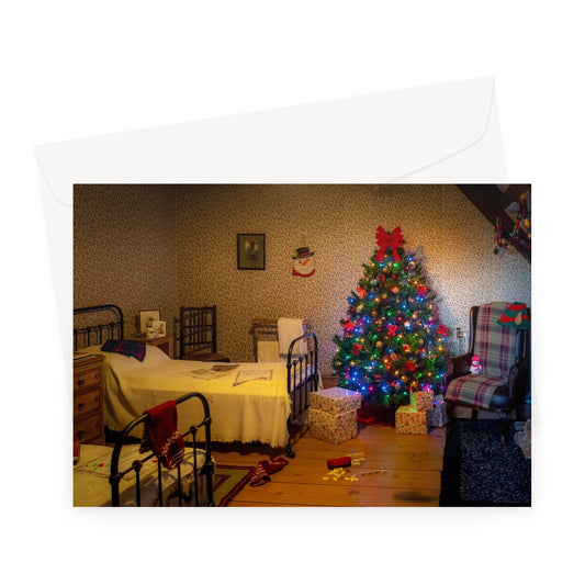 Traditional children's bedroom at Christmas. Greeting Card