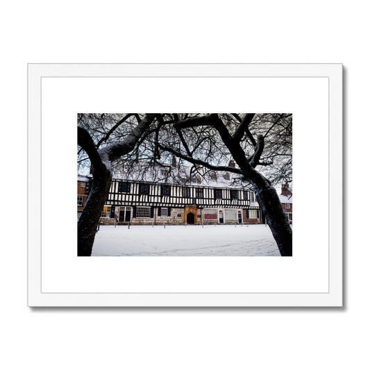 St Williams College York in snow. UK Framed & Mounted Print