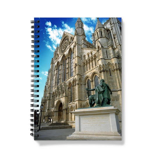 York Minster's South façade with the statue of Constantine in the foreground. North Yorkshire, UK Notebook