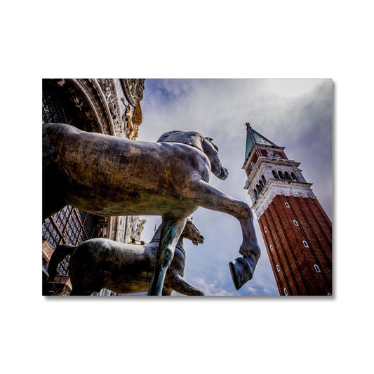 Horses of Saint Mark statues on the balcony of St Marks's basilica in Venice, Italy. Canvas