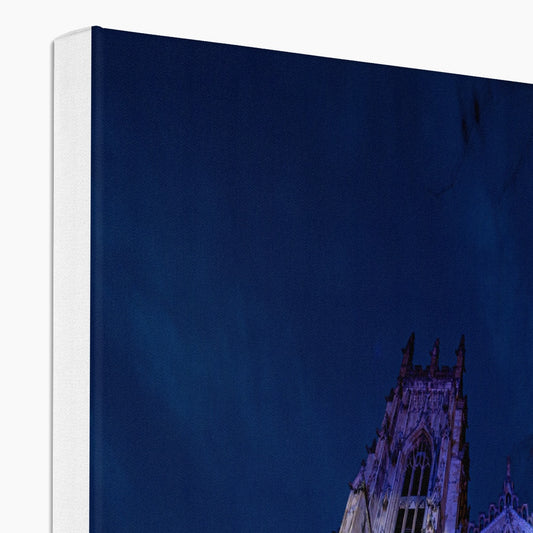 York Minster cathedral with Christmas illuminations, York, UK. Canvas