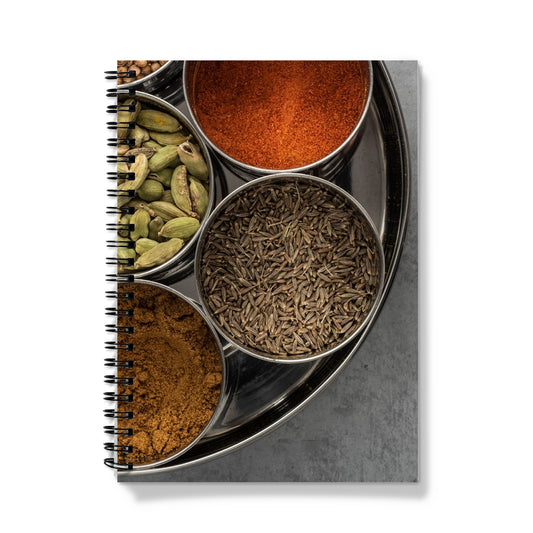 Flat lay of an spice tin (masala dabba)  Notebook