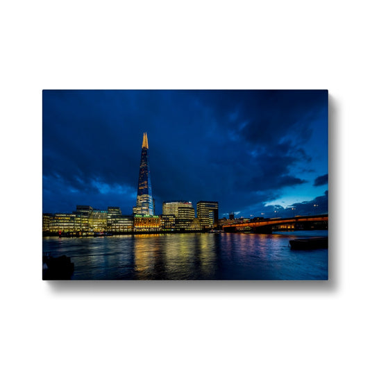 The Shard and river Thames at dusk, London. Canvas