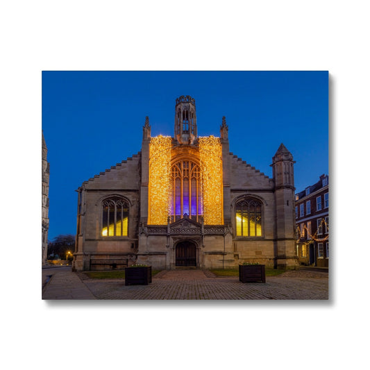 St Michael le Belfrey church with Christmas illuminations at dusk. York. UK Canvas