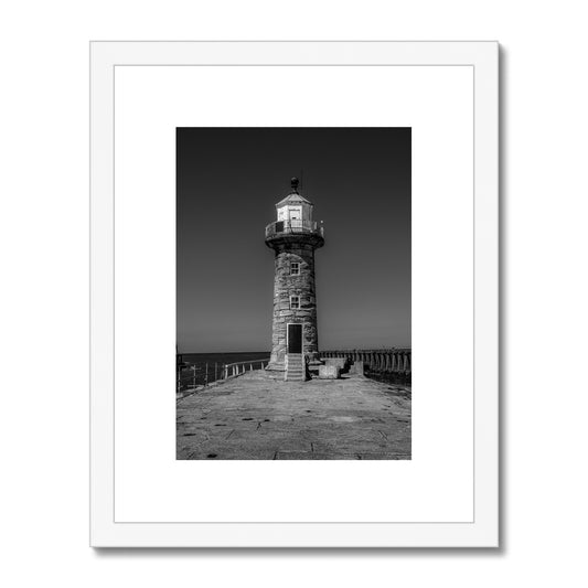 East Lighthouse on East Pier,  Whitby, UK. Framed & Mounted Print