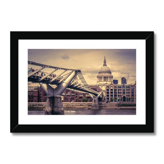 Millennium Bridge and St Paul's Cathedral, London. Framed & Mounted Print