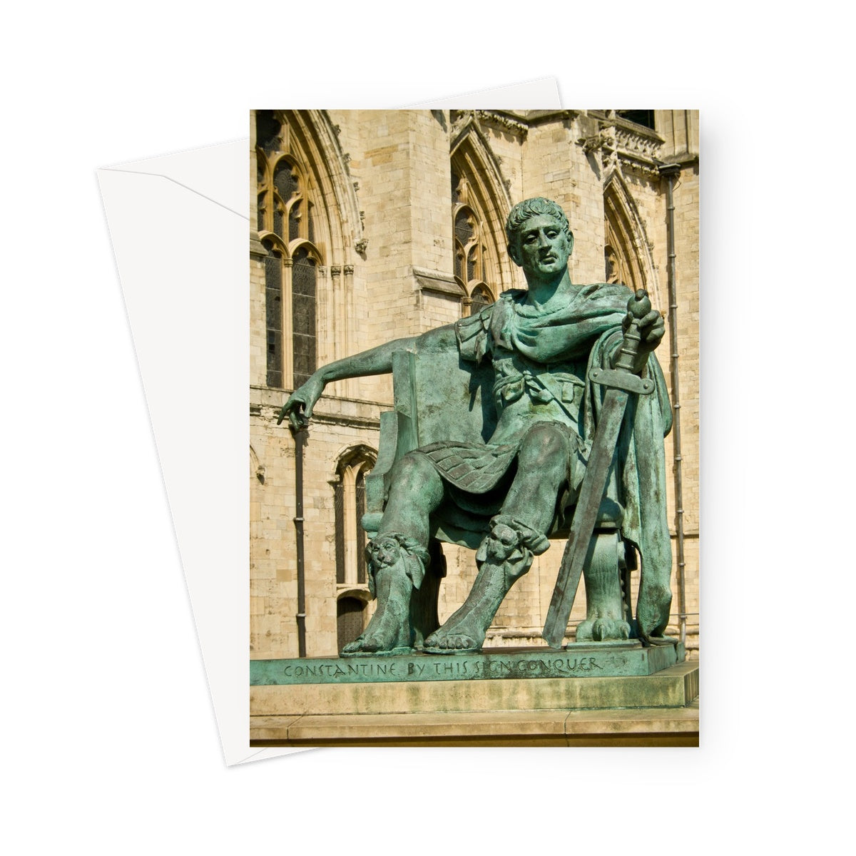Statue of Constantine the Great, Minster Yard, York, North Yorkshire, UK Greeting Card