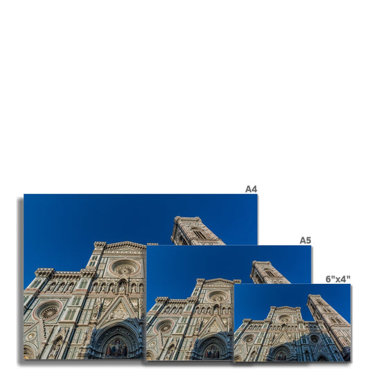 West façade of Florence Cathedral bell tower. Florence, Italy. Fine Art Print