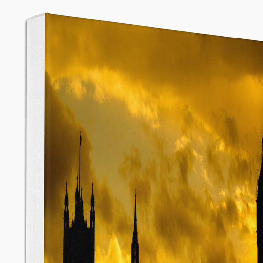 Silhouetted Houses of Parliament, Westminster, London. Canvas