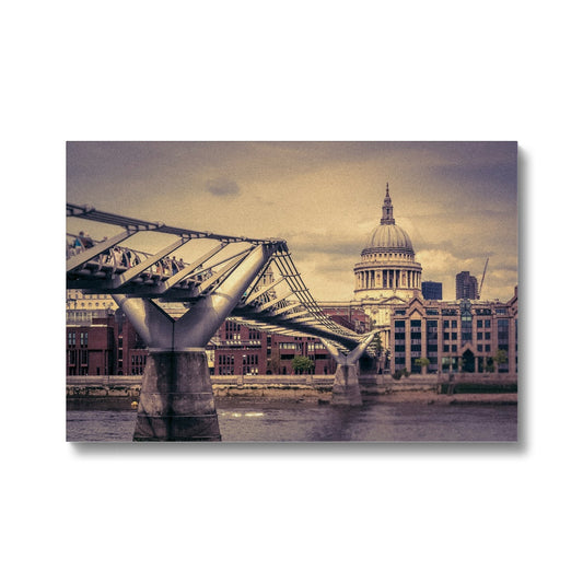 Millennium Bridge and St Paul's Cathedral, London. Canvas