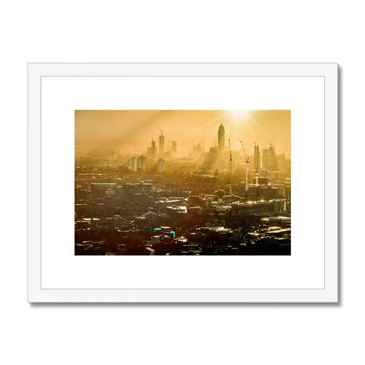 Sunset over the City of London Framed & Mounted Print