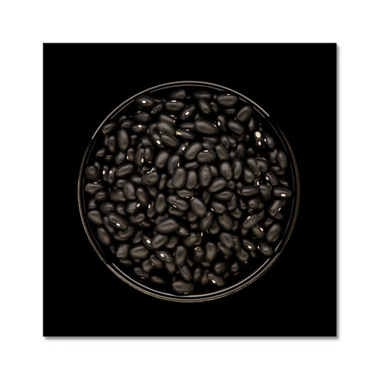 Black beans in black bowl Fine Art Print