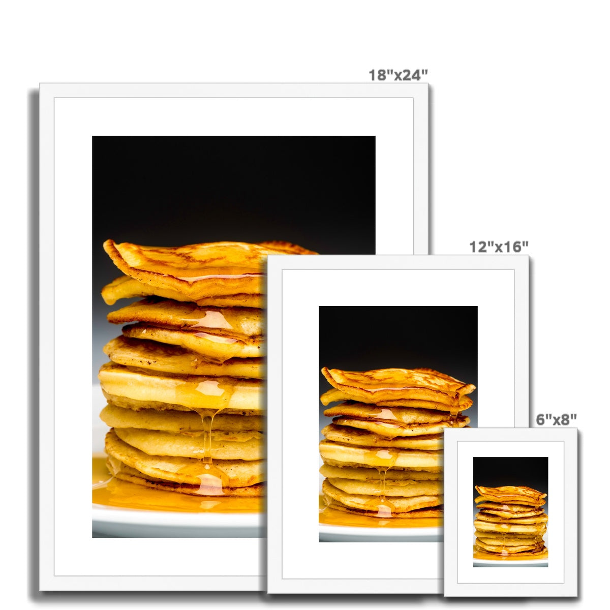 Pancake stack with syrup Framed & Mounted Print