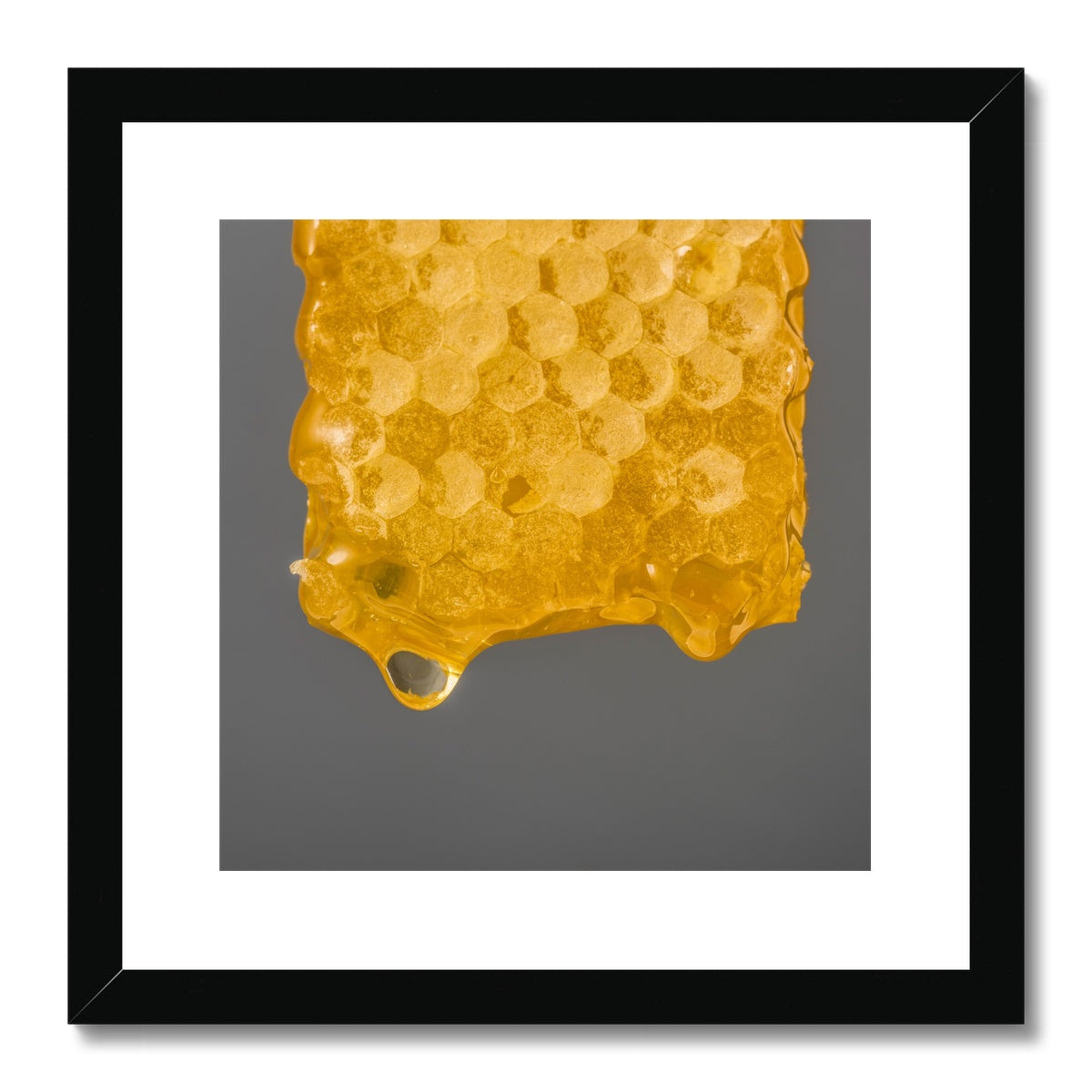 Natural honeycomb full of honey Framed & Mounted Print