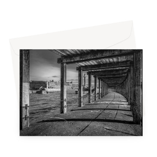 West Pier, Whitby, UK. Greeting Card