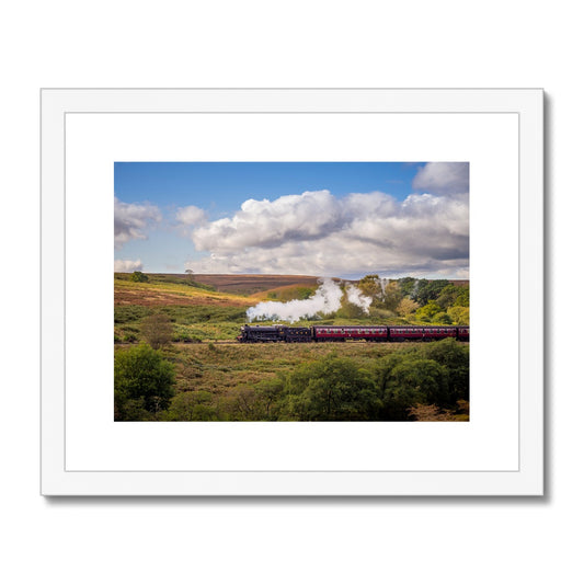 Steam Train: LNER Thompson Class B1 No. 1264  on the North Yorkshire Moors in summer. UK Framed & Mounted Print