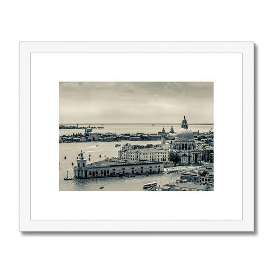 Punta della Dogana and church of Santa Maria della Salute, Venice, Italy. Framed & Mounted Print