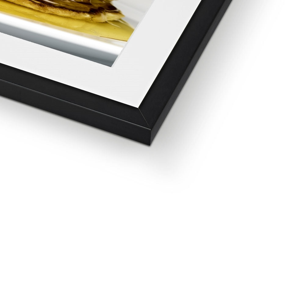 Pancake stack with syrup Framed & Mounted Print