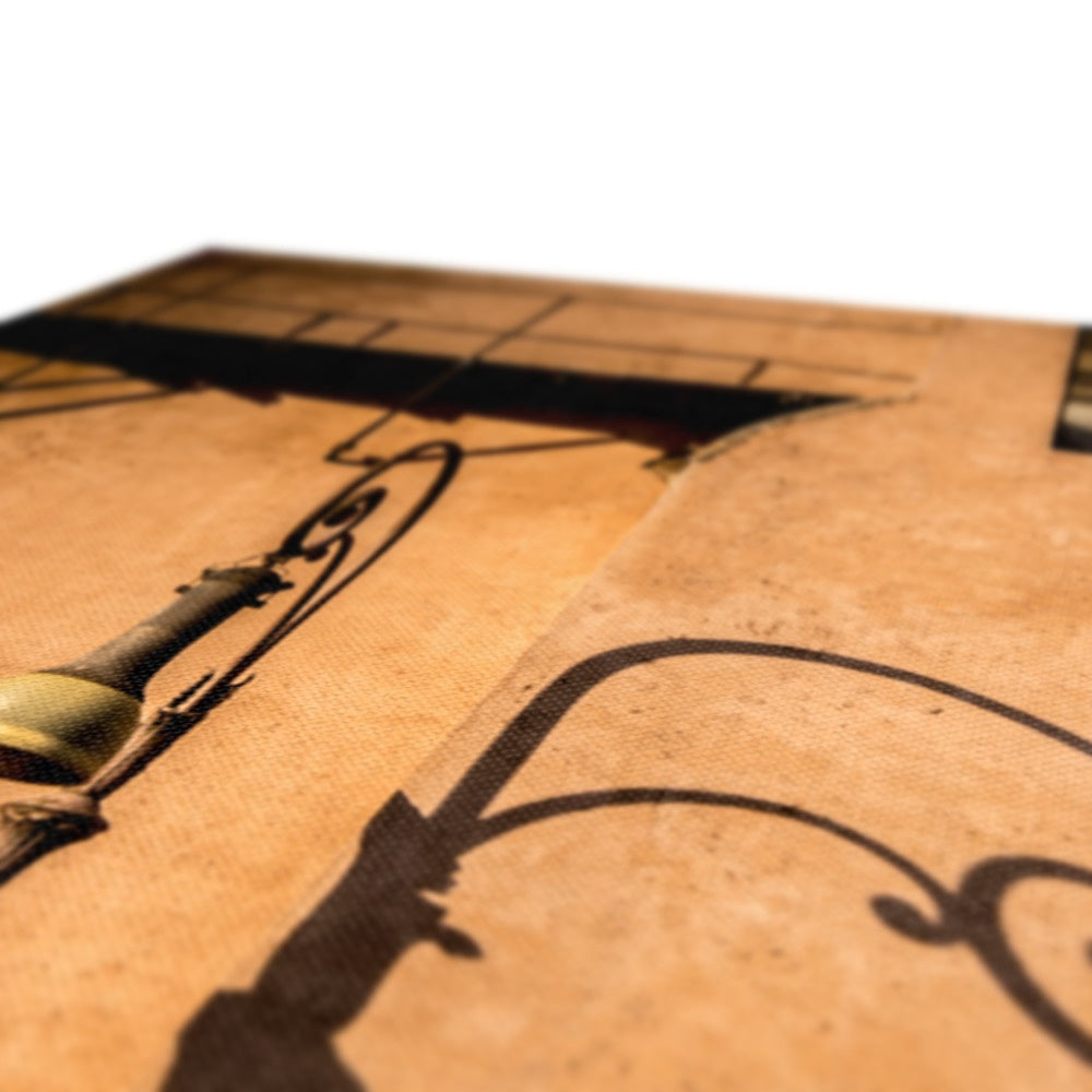 Street lamp and shadow on rendered building wall, Rome, Italy. Canvas