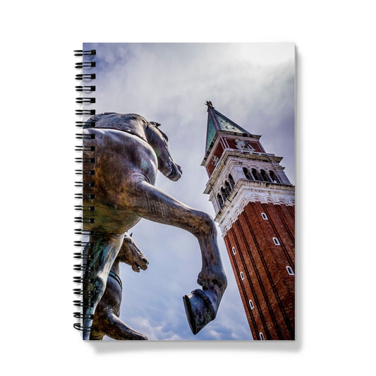 Horses of Saint Mark statues on the balcony of St Marks's basilica in Venice, Italy. Notebook
