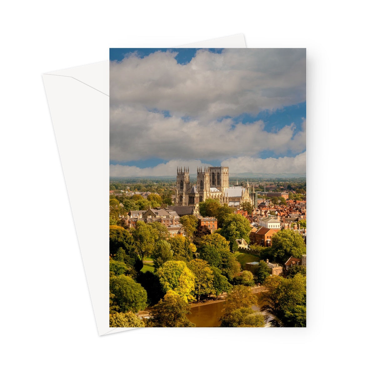 Aerial view of York Minster, North Yorkshire, UK Greeting Card