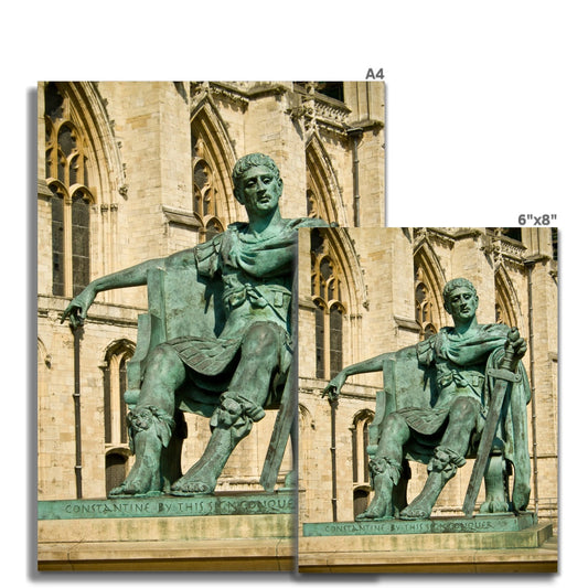 Statue of Constantine the Great, Minster Yard, York, North Yorkshire, UK Fine Art Print