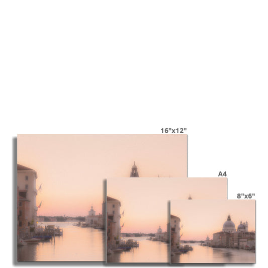 Misty Venice sunrise: Grand Canal with Santa Maria della Salute in the distance. Fine Art Print
