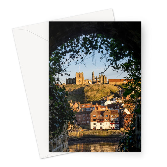 St Mary's Church and Whitby Abbey, Whitby, UK. Greeting Card