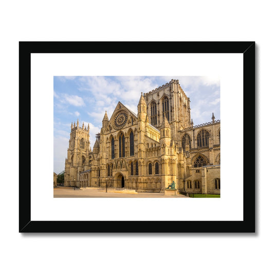 York Minster south front seen from Minster Yard, York, North Yorkshire, UK Framed & Mounted Print