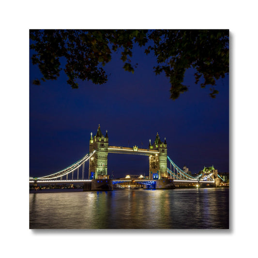 Tower Bridge over the river Thames at night, London. Canvas