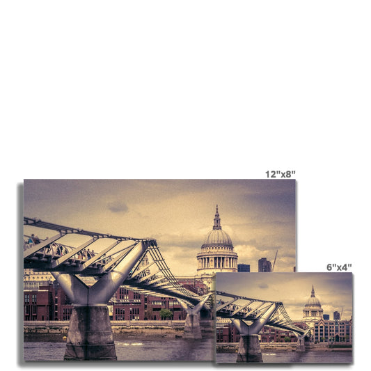 Millennium Bridge and St Paul's Cathedral, London. Fine Art Print