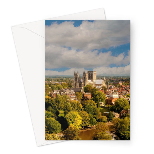 Aerial view of York Minster, North Yorkshire, UK Greeting Card
