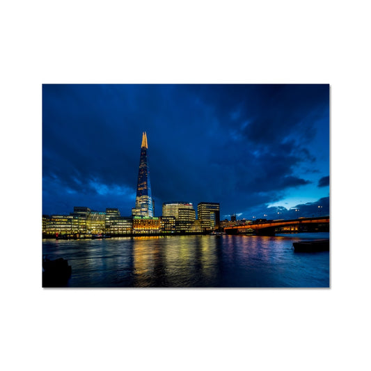 The Shard and river Thames at dusk, London. Fine Art Print