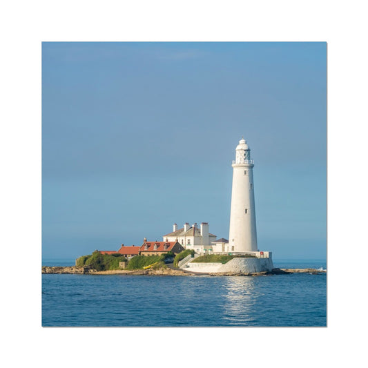 St Mary's Island and lighthouse at high tide, Whitley Bay, Tyne and Wear. UK Fine Art Print