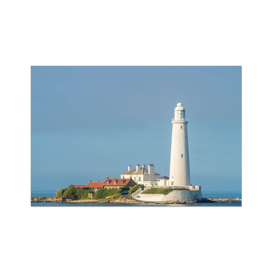 St Mary's Island and lighthouse at high tide, Whitley Bay, Tyne and Wear. UK Fine Art Print